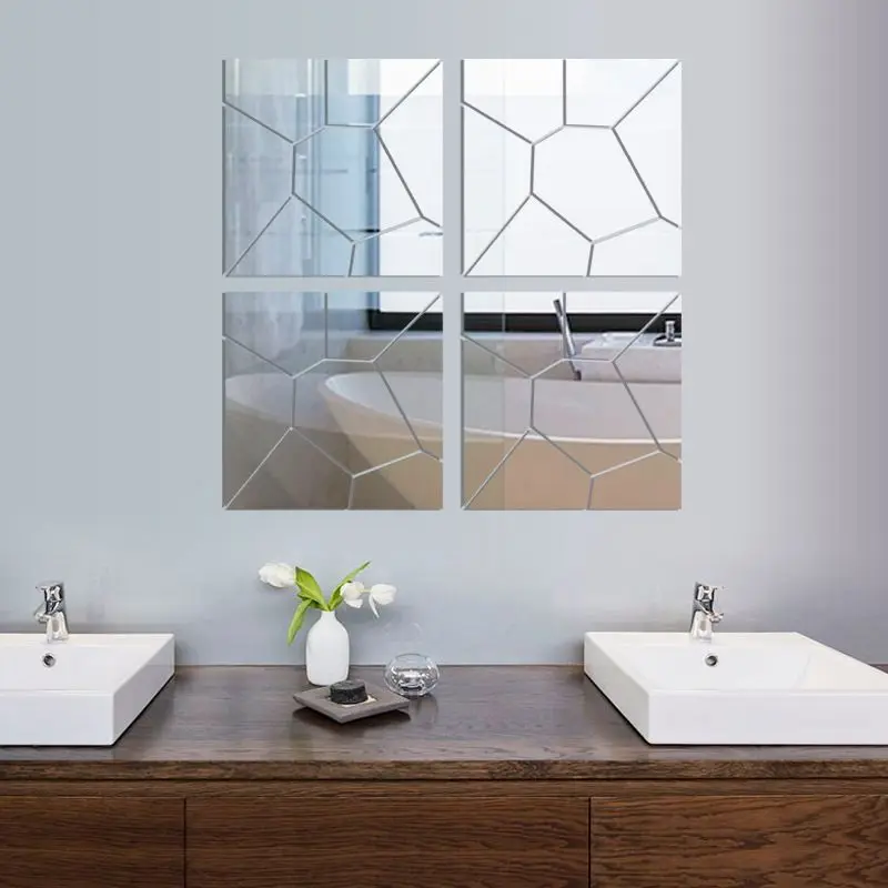 

New 4pcs/set 3D DIY Turtle Mirror Tile Wall Stickers For Living Room Modern Acrylic Wall Art Home Decor espelhos decorativos