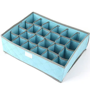 24 grids blue Нетканое нижнее бельё для девочек носки для девочек бюстгальтер складная коробка для хранения Организатор ящик с крышкой 7/16/24 лезвия могут быть использованы для шкаф для одежды шкаф для хранения Организатор - Цвет: 24 grids blue