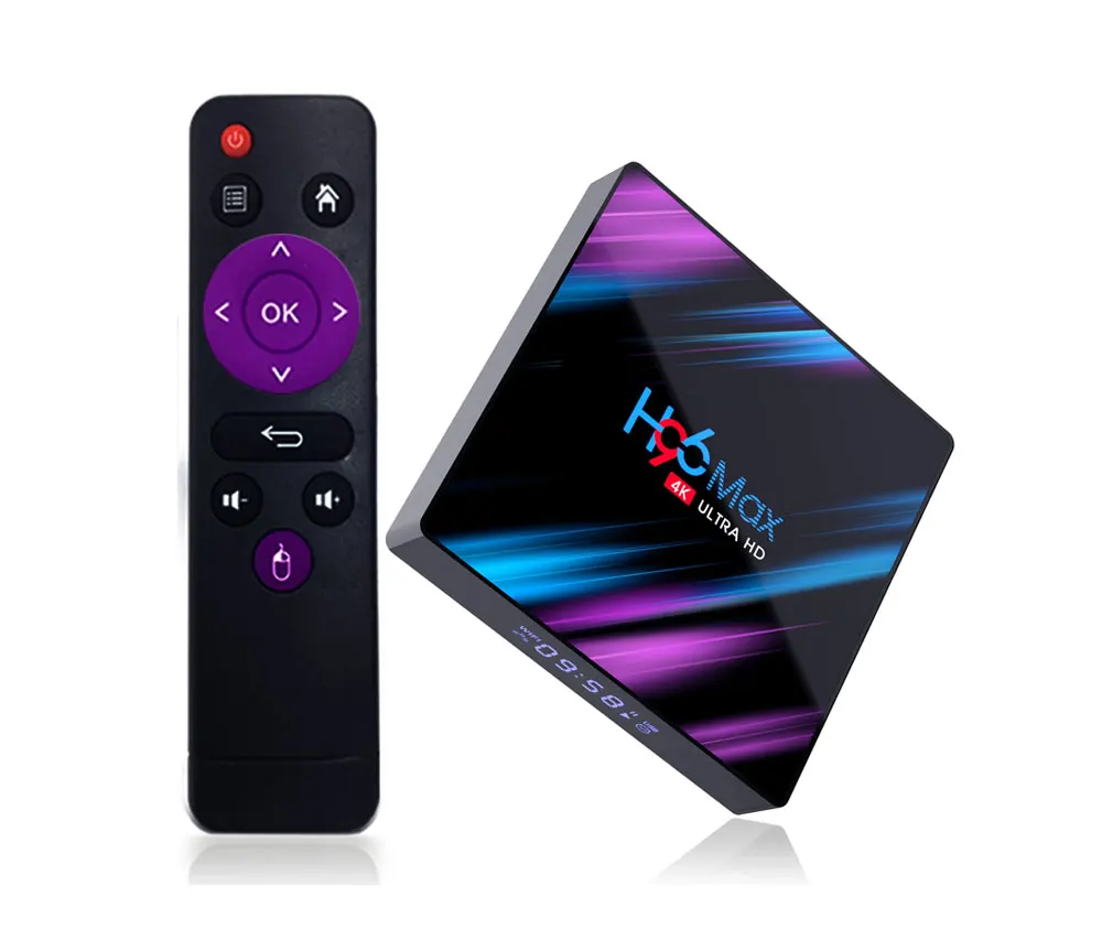 H96 Max RK3318 четырехъядерный Смарт ТВ приставка Android 9,0 4 Гб 64 Гб 2,4G/5G Wifi Bluetooth 4,0 телеприставка 4 ГБ 32 ГБ медиаплеер