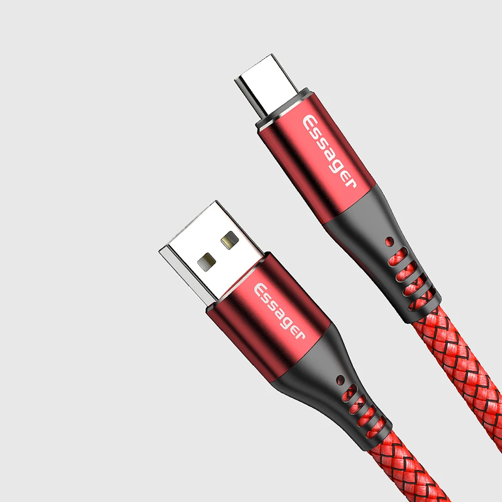 Кабель Essager 5A usb type C для huawei mate 20 P30 P20 Lite Pro Xiaomi Mi 9, кабель type C для быстрой зарядки, USBC зарядное устройство - Цвет: Red
