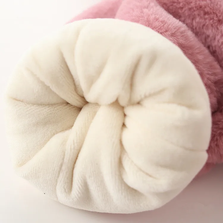 Зимние теплые толстовки в стиле преппи для маленьких девочек с кроликом пальто