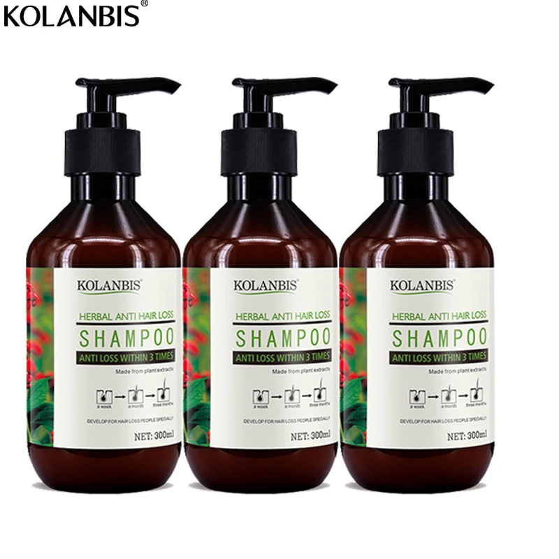 

3 Bottles Hair Shampoo Herbal Natural Hair Grow Products Thickener Anti Hair Loss For All Hair Type