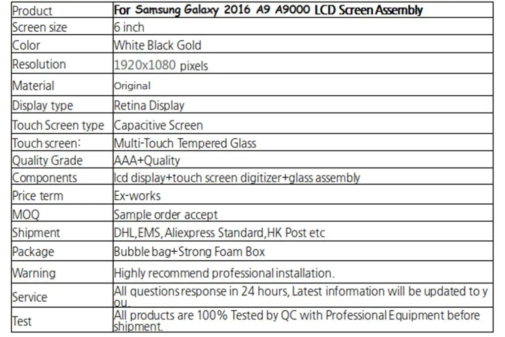 Супер AMOLED lcd A9 A900 A9000 6,0 дисплей протестированный рабочий сенсорный экран в сборе для samsung Galaxy A9 Pro A910