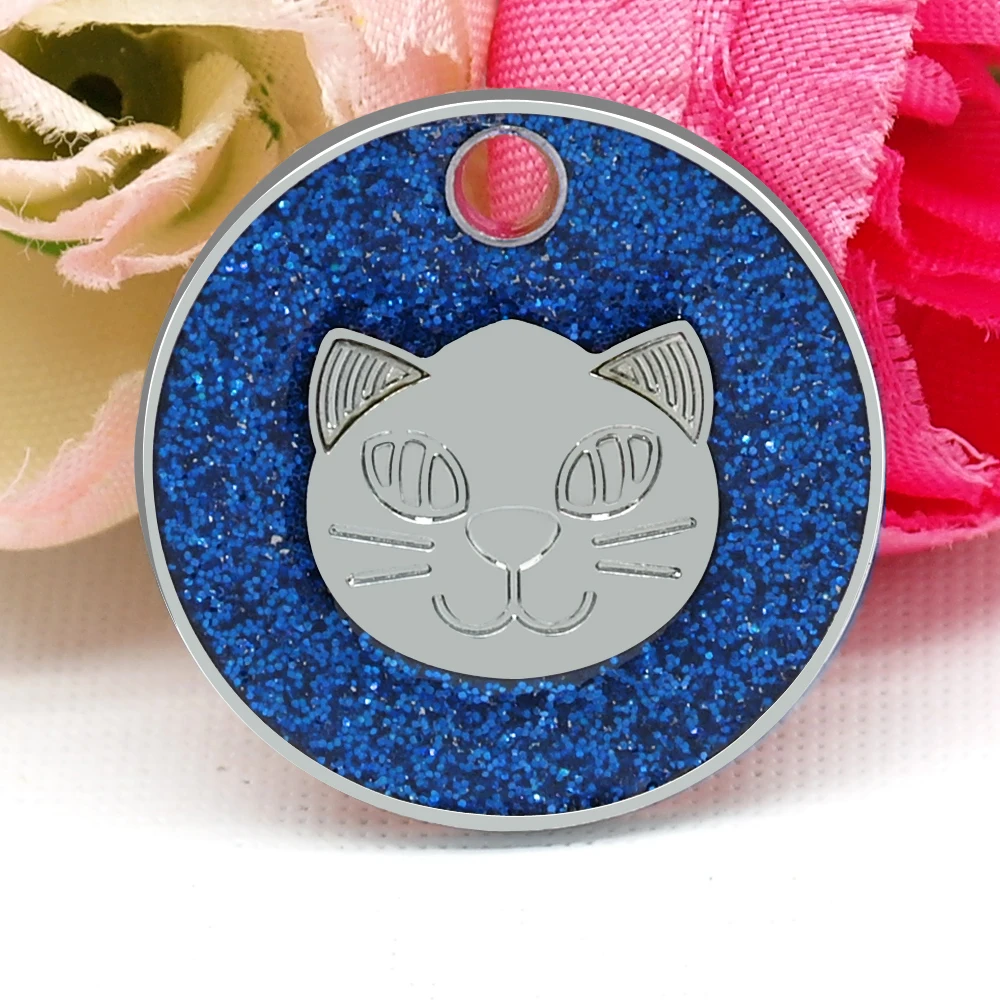 ZMDP035BLUE Персонализированная идентификационная бирка для котенка, кошки, щенка, Именные Бирки для кошек, собак, ошейники, ожерелья, бесплатный подарок, колокольчик, товары для домашних животных - Цвет: ZMDP035BLUE