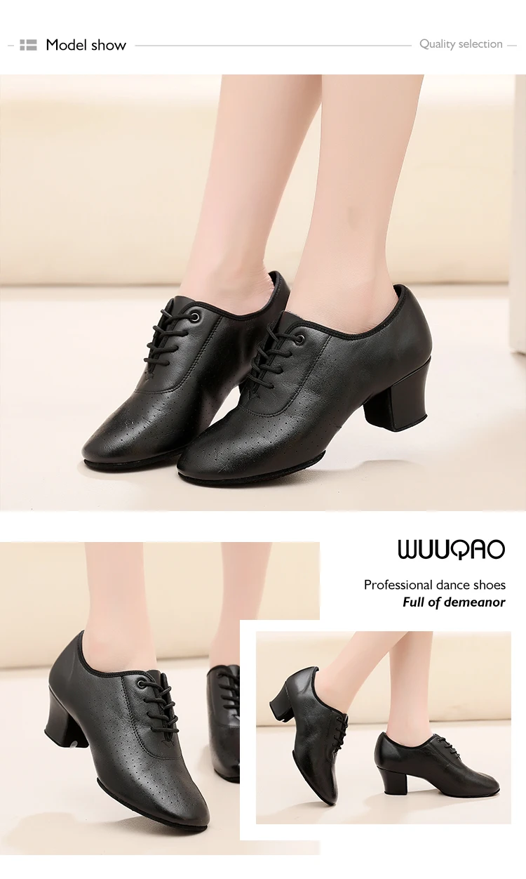 Women's Leather Latin Dance Shoes Ballroom Dancing Shoes Soft Sole Sailor Dance Shoes Adult Practice Dance Shoes Of Cloth