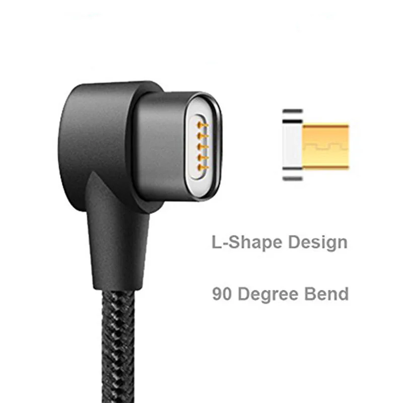 90 градусов правый угол 1 м Магнитный микро USB кабель 2.1A Быстрая зарядка данных кабель для samsung Galaxy htc Android мобильных телефонов