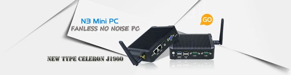 Тонкий клиент, мини-ПК без вентилятора, Celeron J1900 4 ядра windows 7 HDMI VGA 2,0 ГГц неттоп настольный компьютер ПК ТВ-приемник с WiFi HTPC