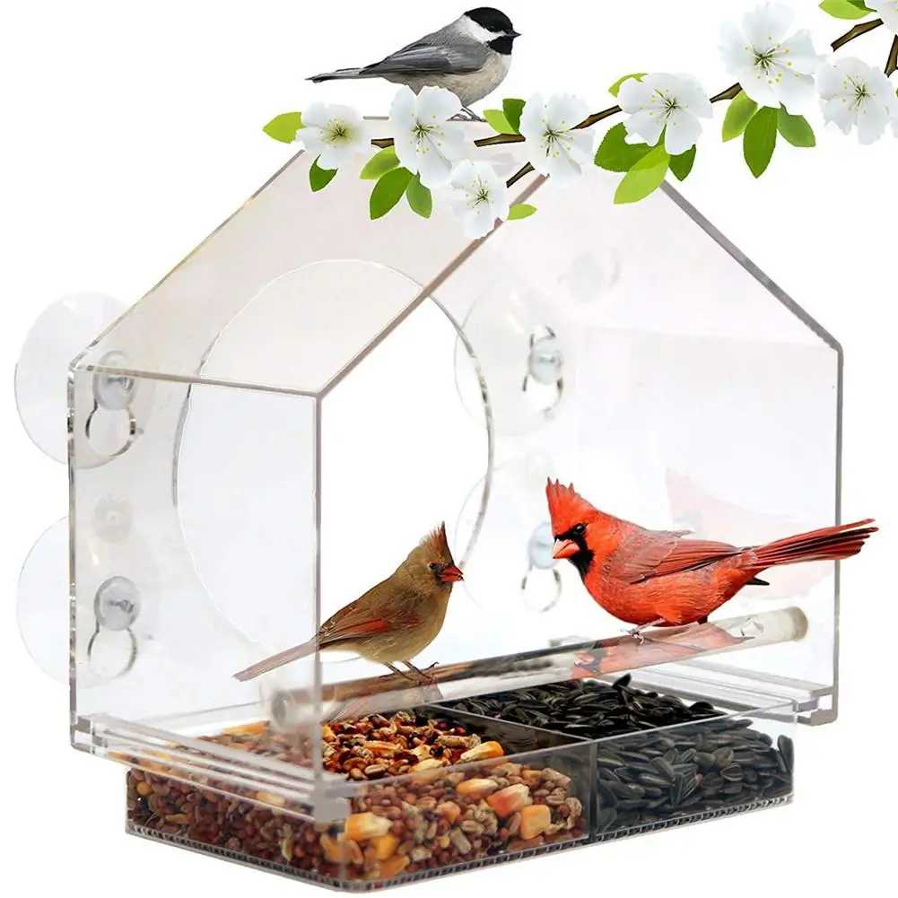 

New Style Pet Bird Feeder Cage Transparent Bird Cage Parrot Feeders Pet Bird Products Bird Toy