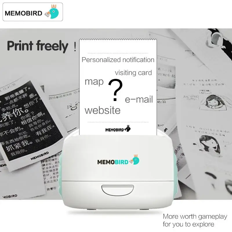 MEMOBIRD новый маленький принтер Wifi Портативный Bluetooth печать штрих-код беспроводной