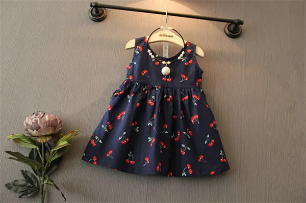 Детское хлопковое платье с бантом без рукавов трапециевидного силуэта | Детская