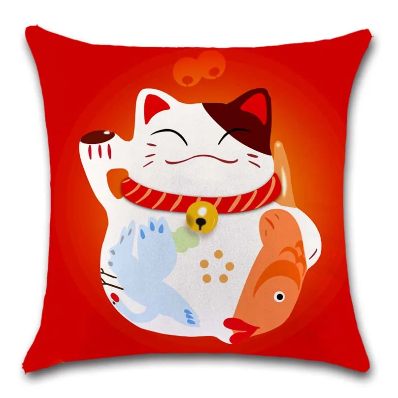 5 Lucky Fortune cats белая наволочка украшение домашний диван магазин ресторан кресло, автомобильное сиденье дети спальня друг подарок наволочка - Цвет: 5