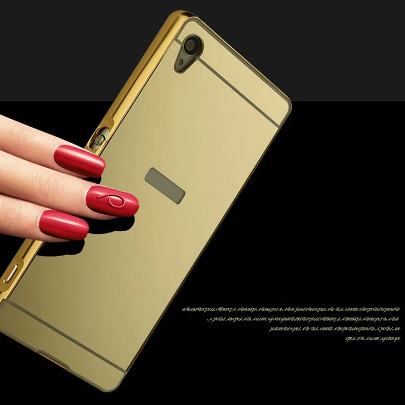 Роскошный алюминиевый металлический чехол для Sony Xperia Z3 акриловое зеркало дизайн