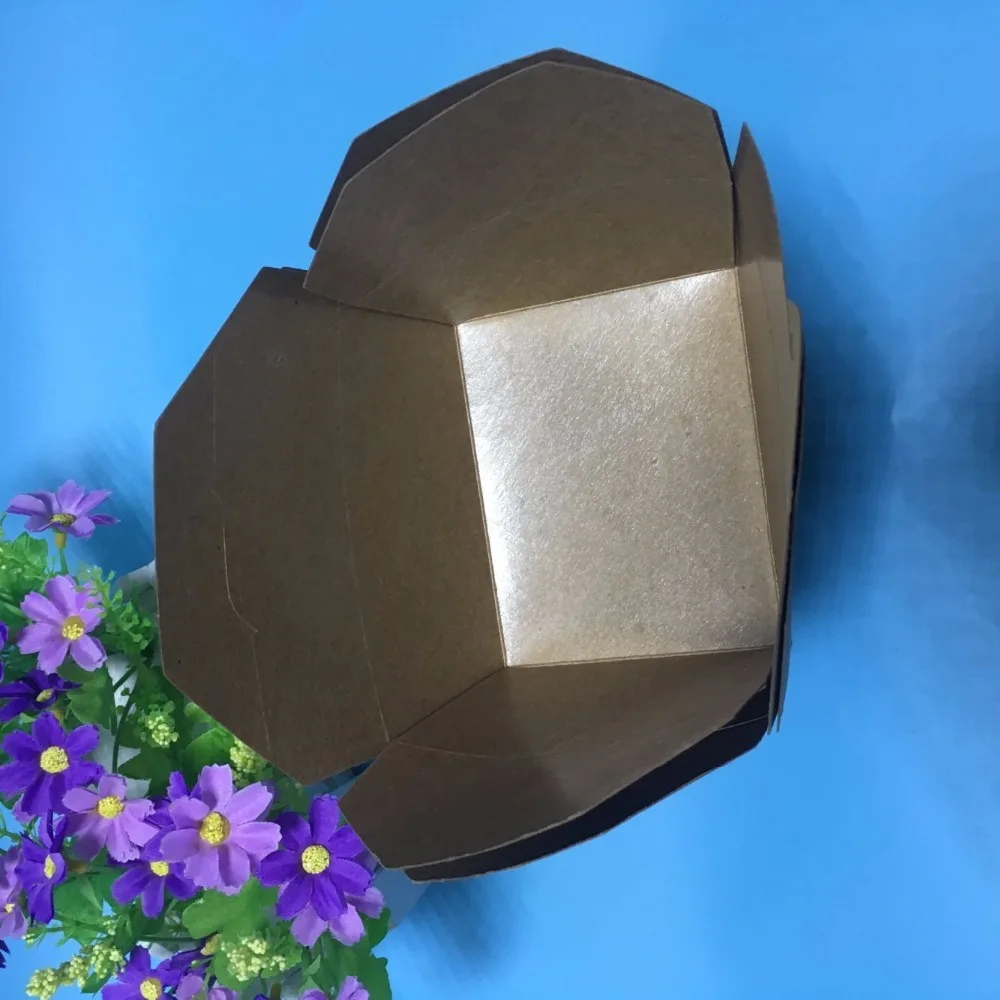 100 шт. экономичная коробка из коричневой бумаги для еды упаковки Западная еда