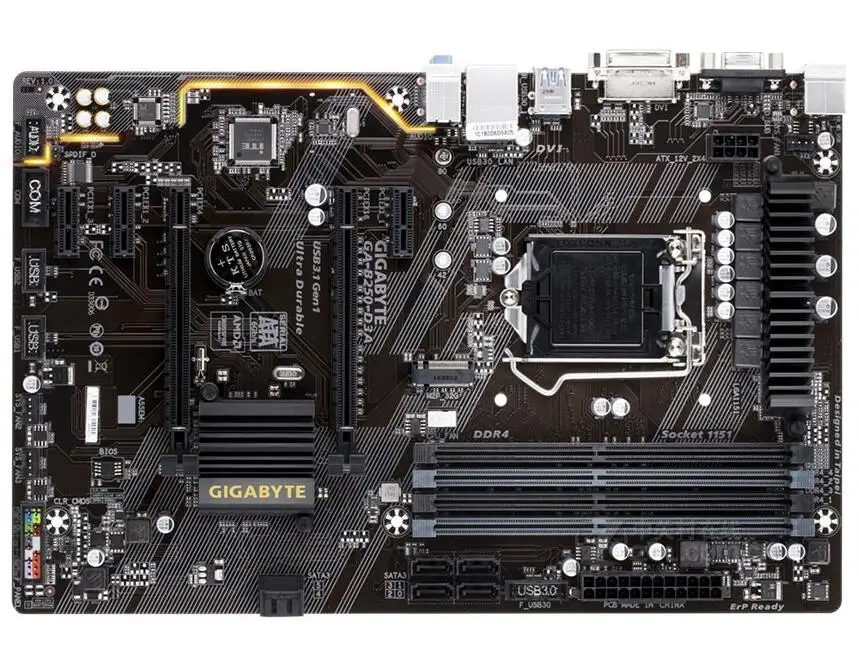 Для Gigabyte GA-B250-D3A оригинальная б/у материнская плата B250-D3A B250 Socket LGA 1151 DDR4 USB3.0 SATA3 |