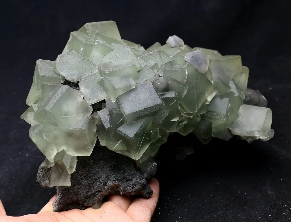 5942 г Природный редкий зеленого флюорита кристаллы минеральные образца #0003|specimen| |