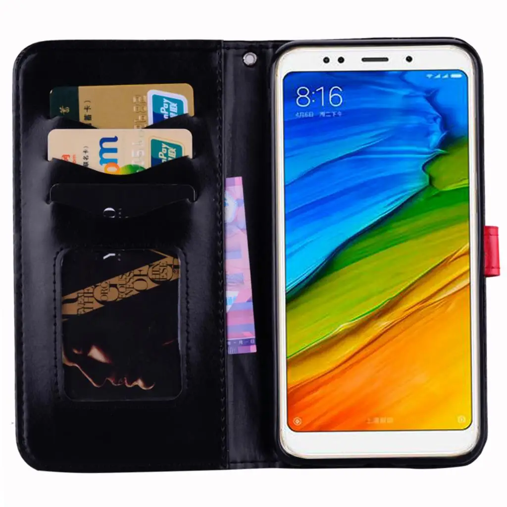 Чехол для Xiaomi Redmi 5 Plus сверкающий модный роскошный флип-кошелек с отделением карт