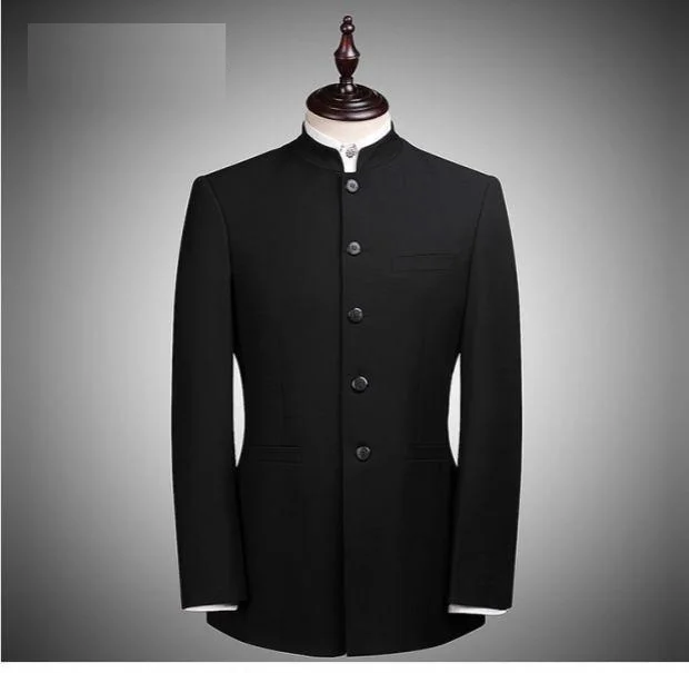 Мужской китайский традиционный костюм Чжун Шань тонкий комплект одежды для