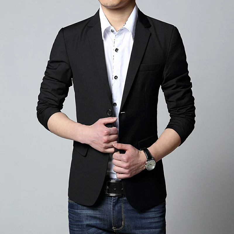 Мужская приталенная куртка большого размера с длинным рукавом весна осень