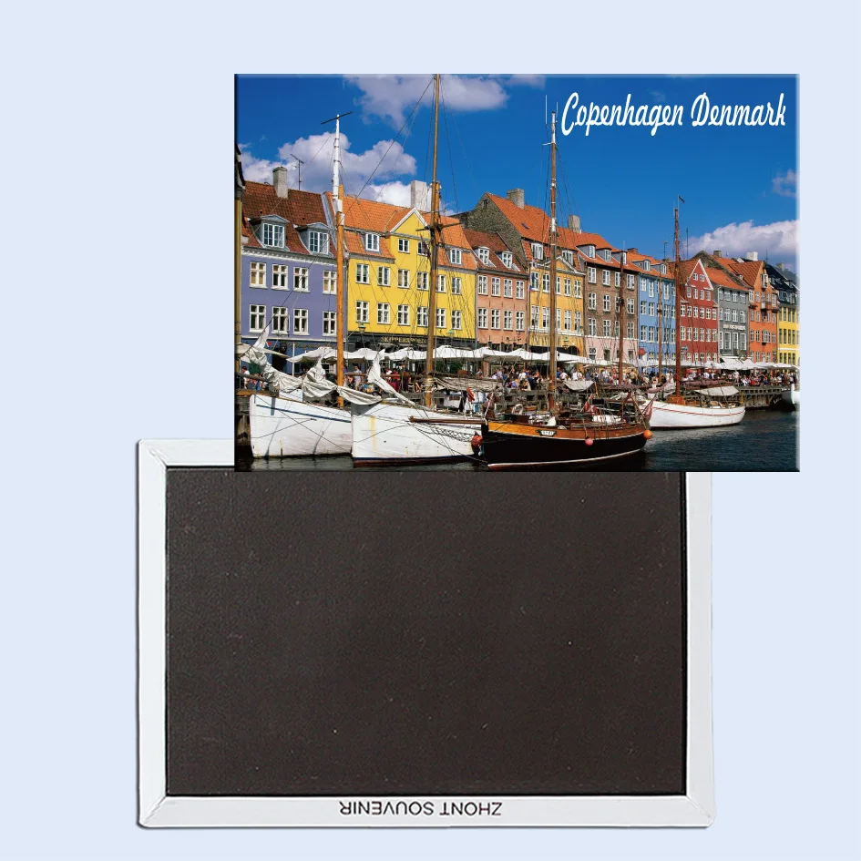 Магнитный холодильник Nyhavn Копенгаген Дания с фиксацией туристических сувениров