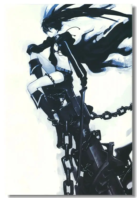 Бесплатная доставка Оригинальная матерчатая плакат стильный Black Rock Shooter ССБ обои