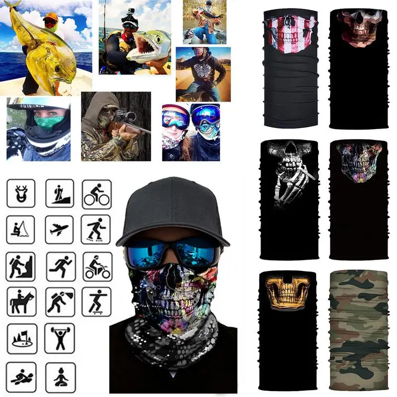 3D бесшовный Балаклава волшебный шарф маска для лица призрак череп скелет головы