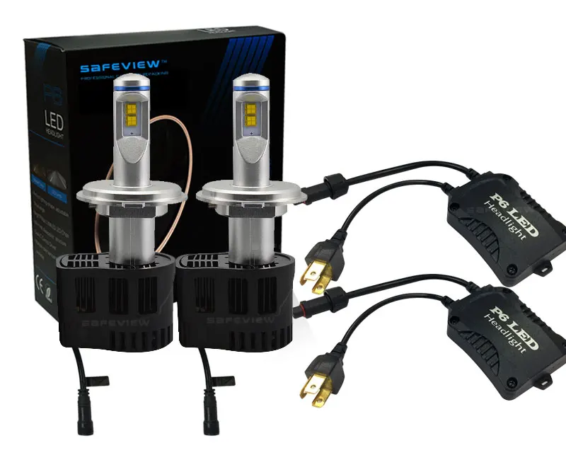 SAFEVIEW H7 H4 9003 светодиодные фары Hi/Lo луч 6000K 55W 5200LM автомобильные лампочки Фары чистый белый свет высокой мощности 12V 24V