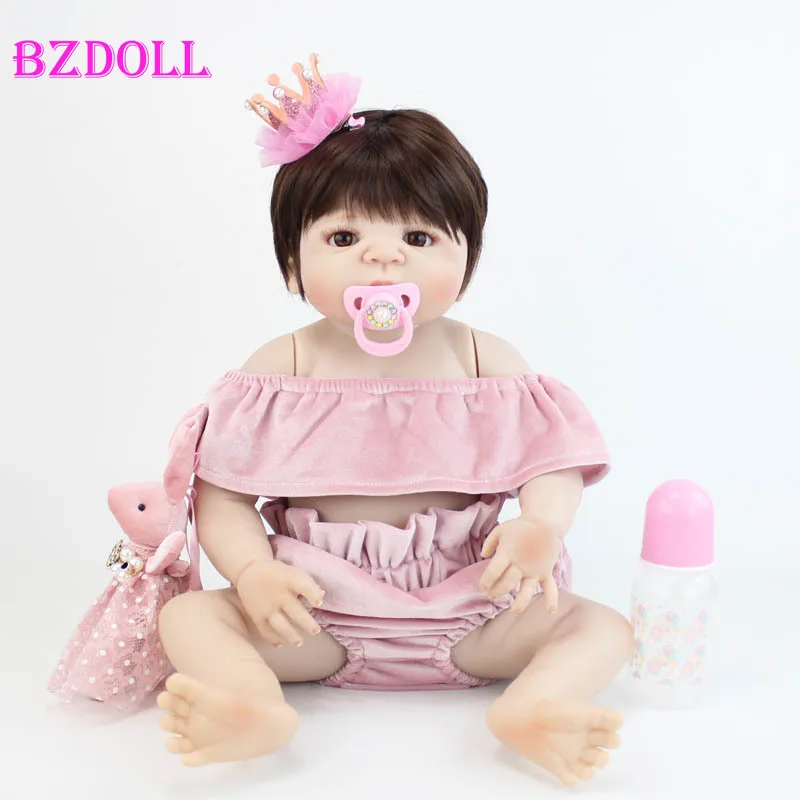 BZDOLL, 55 см, силиконовая виниловая кукла для новорожденного, кукла для новорожденного, принцесса, светлые дети, Bebe, детская игрушка для купания, подарок на день рождения для девочки