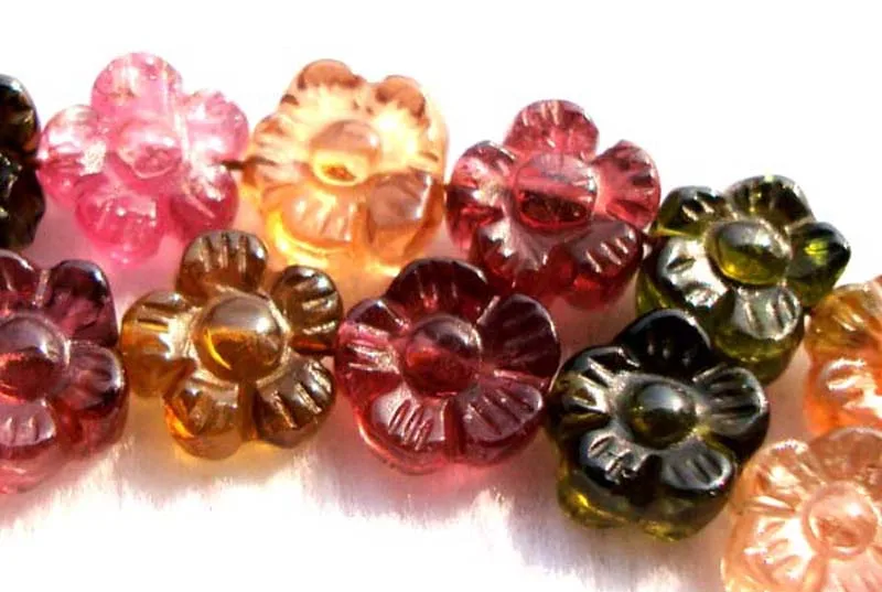 Бесплатная доставка натуральное турмалиновое резное ожерелье с бусинами в форме