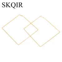 skqir big geometric drop earring simple style gold stainless steel large hoop earrings fashion jewelry accesories for women 2019