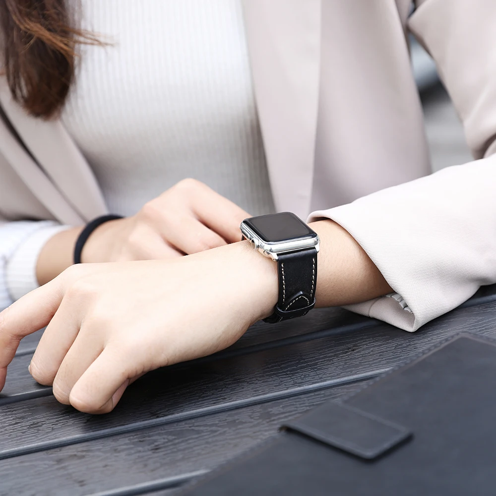 CHIMAERA для наручных часов Apple Watch плечевой ремень кожаный ремешок для наручных часов iWatch серии 1/2/3/4 часы ремешок 38 мм 40 мм 42 44 мм