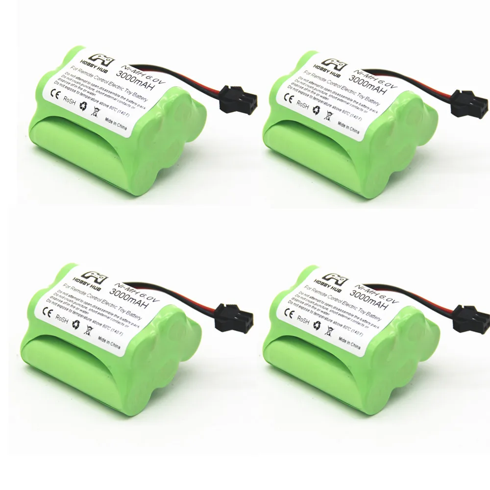 4PCS 1/2/4 шт. металл-гидридных или никель 6,0 V 3000mAH аккумуляторная батарея для пульт ДУ для дистанционно управляемой машины Лодки Грузовик поезд батарея электрические игрушки с дистанционным управлением 6 v AA никель-металл-гидридного - Цвет: 4PCS