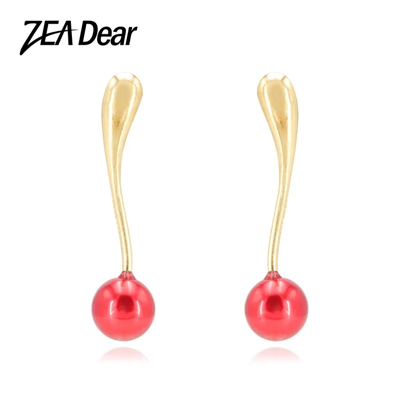 

Diana baby Jewelry High Quality Fashion Jewelry 2021 Long Stud Earrings For Women Round Opal Fairy For Party Daily Gift