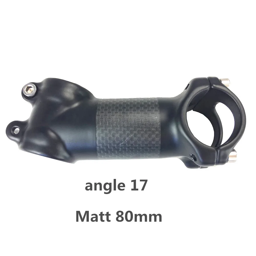 Angle 17 matt 80mm 3 K глянцевый матовый углерод волокно кронштейн крепления руля велосипеда/MTB углерода стволовые части велосипеда угол 6/17 градусов части велосипеда аксессуары 1/8 дюйма - Цвет: Angle 17 matt 80mm