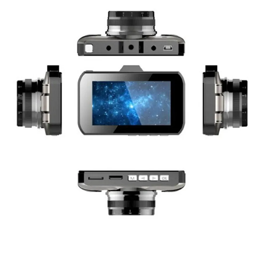 Двойной объектив автомобиля Камера Видеорегистраторы для автомобилей HD 1080 P