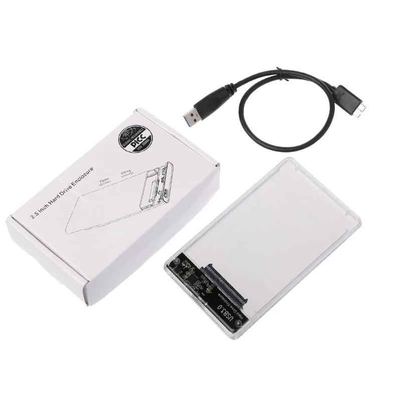 2 5 &quotUSB 3 0 SATA HDD жесткий диск Внешний корпус полный прозрачный ABS + металл горячее