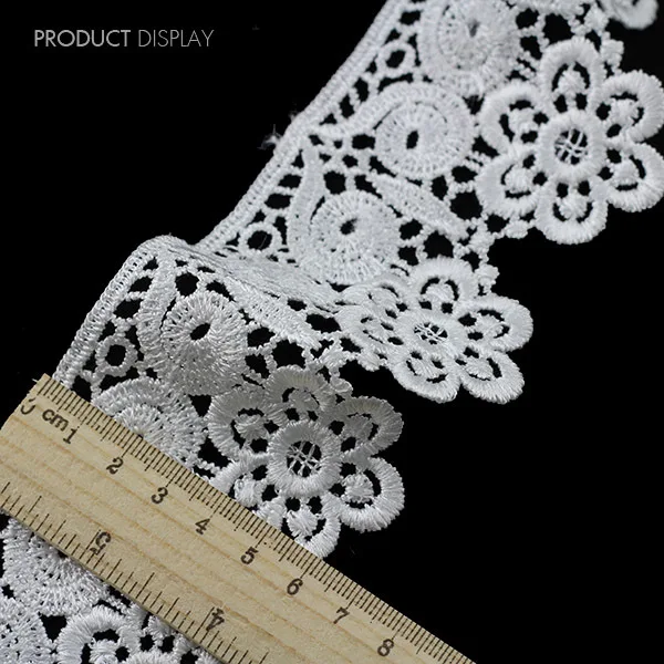 

Floral Embroidered Lace Ribbon Trim Applique Motif Scrapbooking Venise Embossed for Craft Sewing Supplies Colth Dress14y/T866