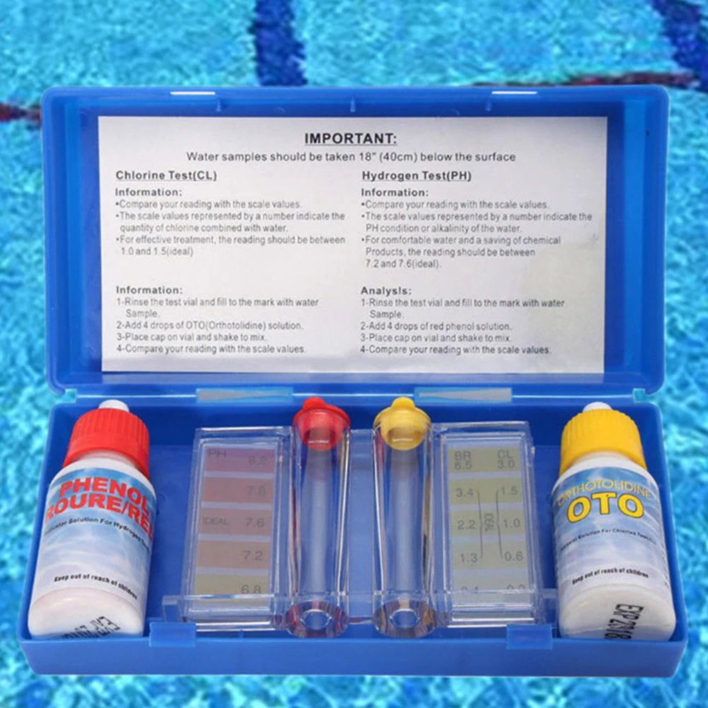 Портативный набор для определения качества воды практичный PH хлора в домашних
