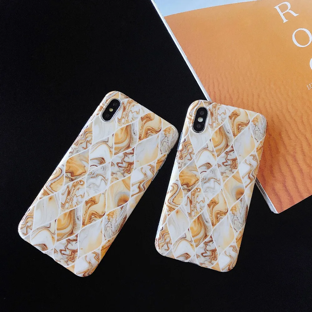 ORYKSZ Роскошный Мраморный чехол для телефона iphone XS Max XR X 7 6 S 8 плюс блеск силиконовый