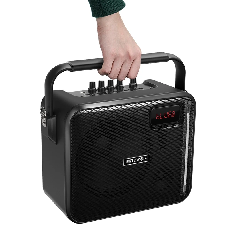 BlitzWolf bluetooth вечерние динамик для караоке V4.1 20 W 3600 mAh AUX in USB FM режиме портативный