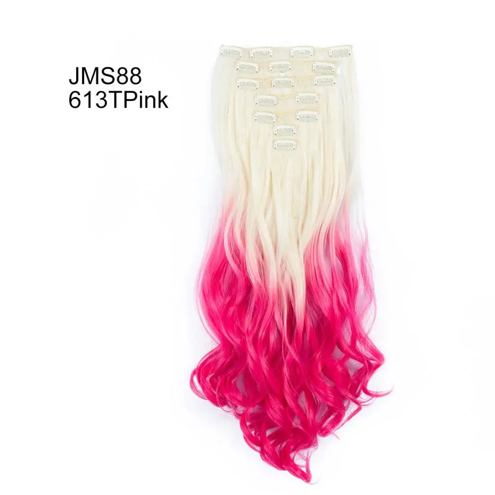 #130 Valenwigs волнистые синтетические волосы на заколках для наращивания, волосы на заколках, 7 шт./компл. 2" 130g градиент Omber Цвет Для женщин шиньоны для стержня волоса - Цвет: #130