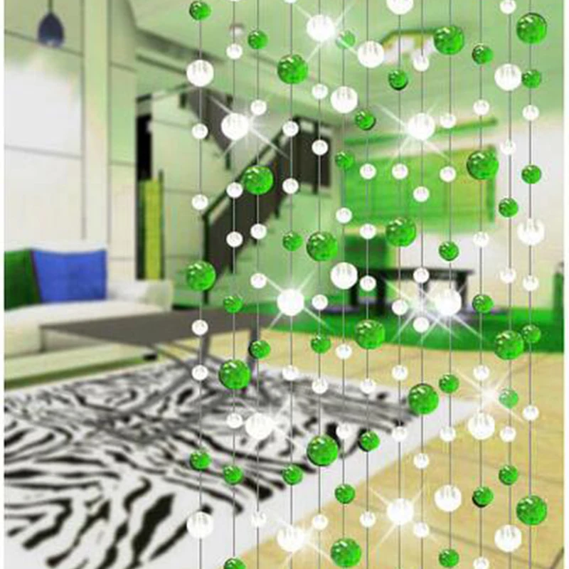 Green 1 м/Крытый декоративный хрустальный стеклянный шарик занавес, свадебные принадлежности праздничный сценический фон украшение - Цвет: Green