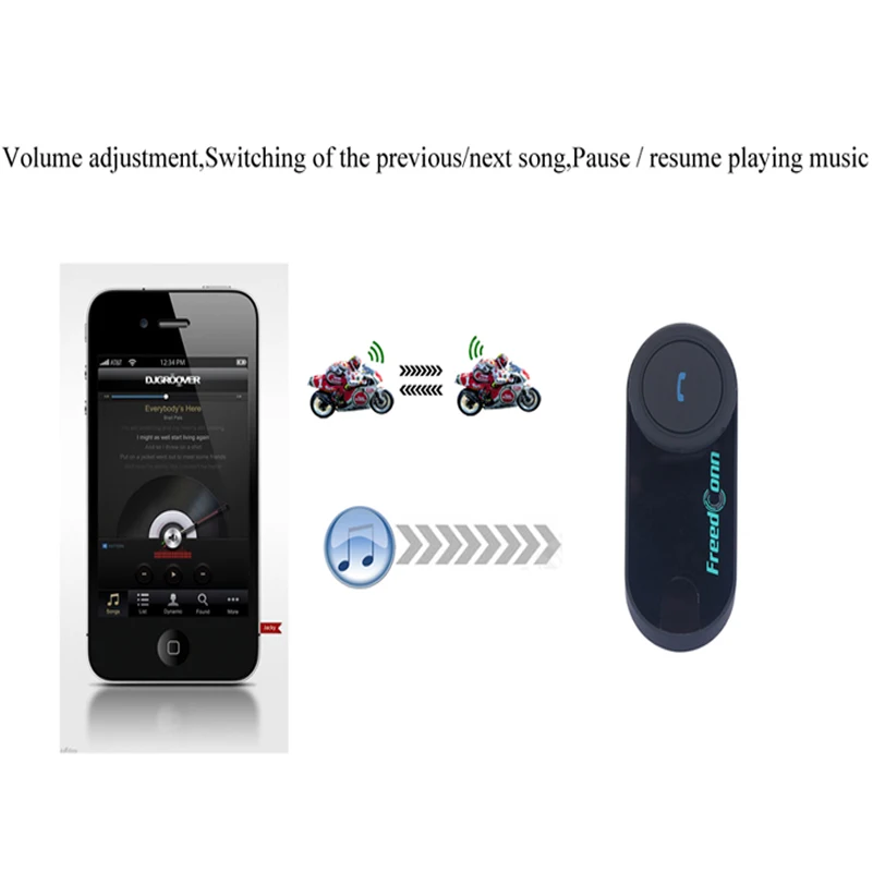 Мотогарнитура FreedConn T COM VB Bluetooth гарнитура для шлема переговорное устройство 2 х