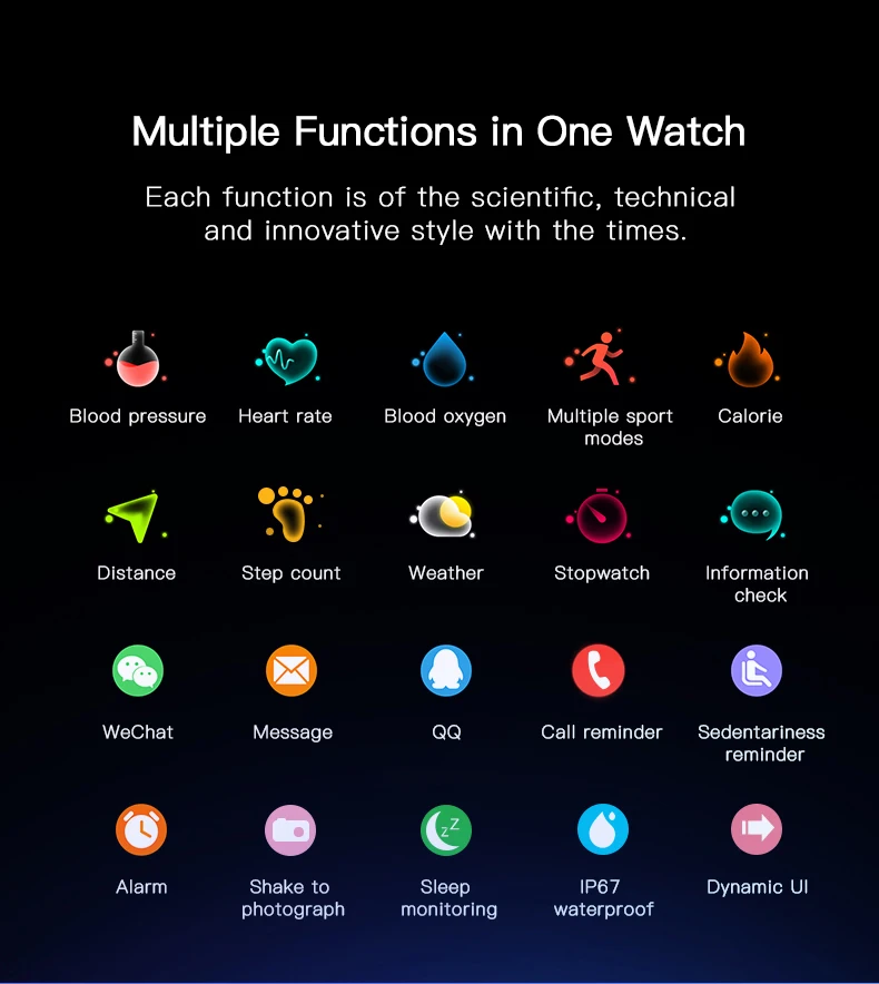 Smart Watch Heart Rate Monitor Blood Pressure Fitness Tracker IP67 Waterproof Smartwatch for Android IOS G20 | Электроника