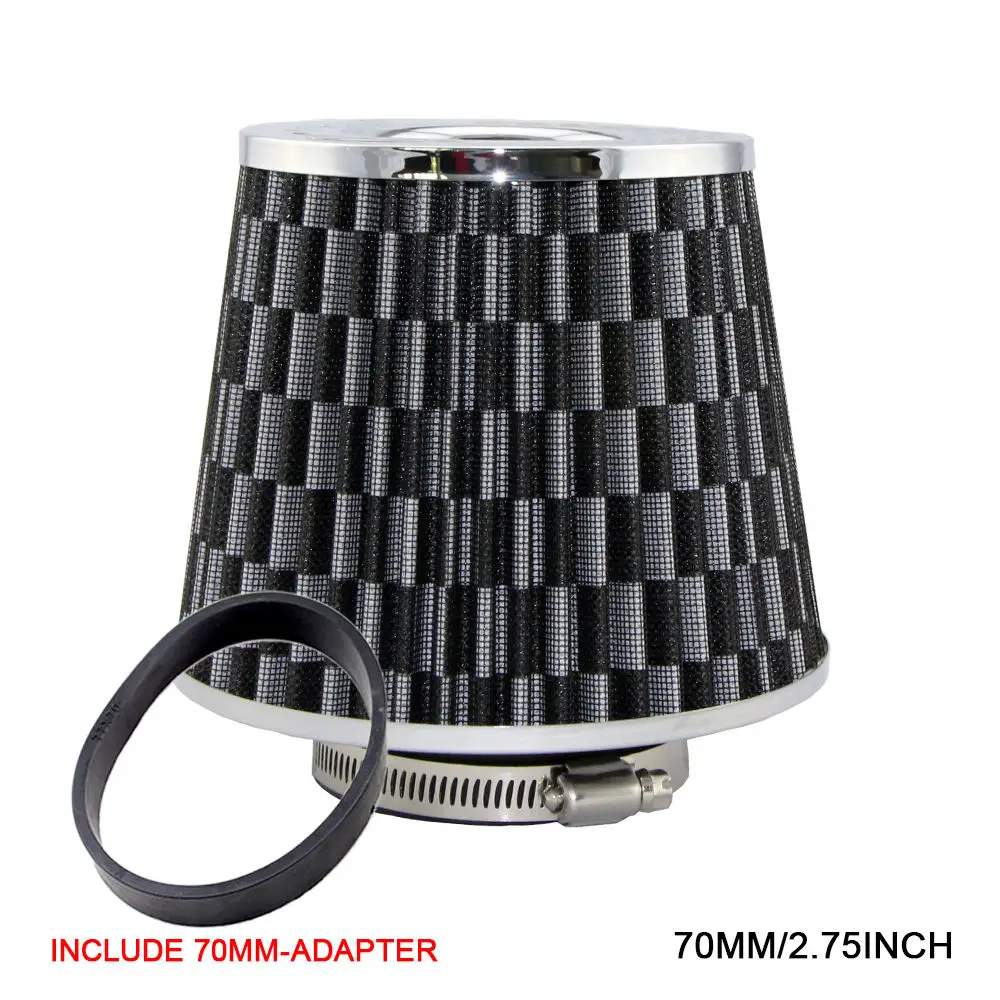 70MM-CARBON R-EP автомобиля Универсальный воздушный фильтр 2,5/2,75/3 дюймов для холодного воздуха высокий поток 65 мм/70 мм 76 мм дроссельной заслонки производительность фильтры сапуна - Цвет: 70MM-CARBON