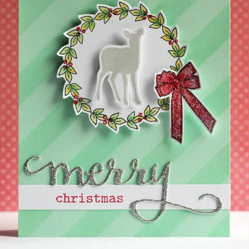 Металлические штампы для фотоальбома с надписью Merry Christmas | Дом и сад
