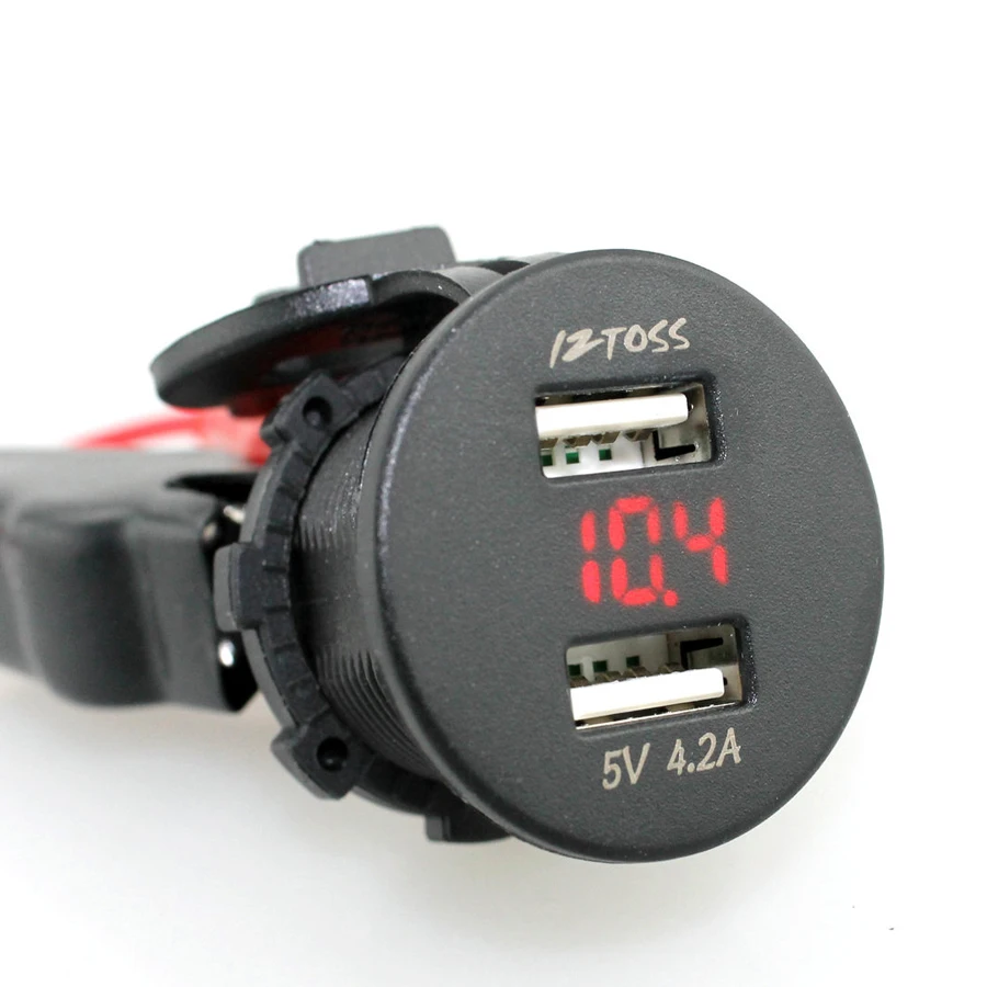 Водонепроницаемый красный LED мотоцикл автомобиль Грузовик Лодка вольтметр RV