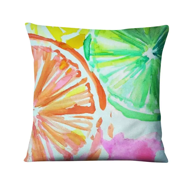 Наволочка с абстрактным художественным принтом акварели цветочное растение