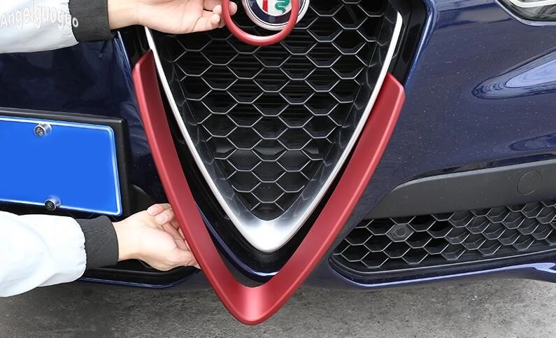 Решетки для головки автомобиля Alfa Romeo Giulia красные или из углеродного волокна V