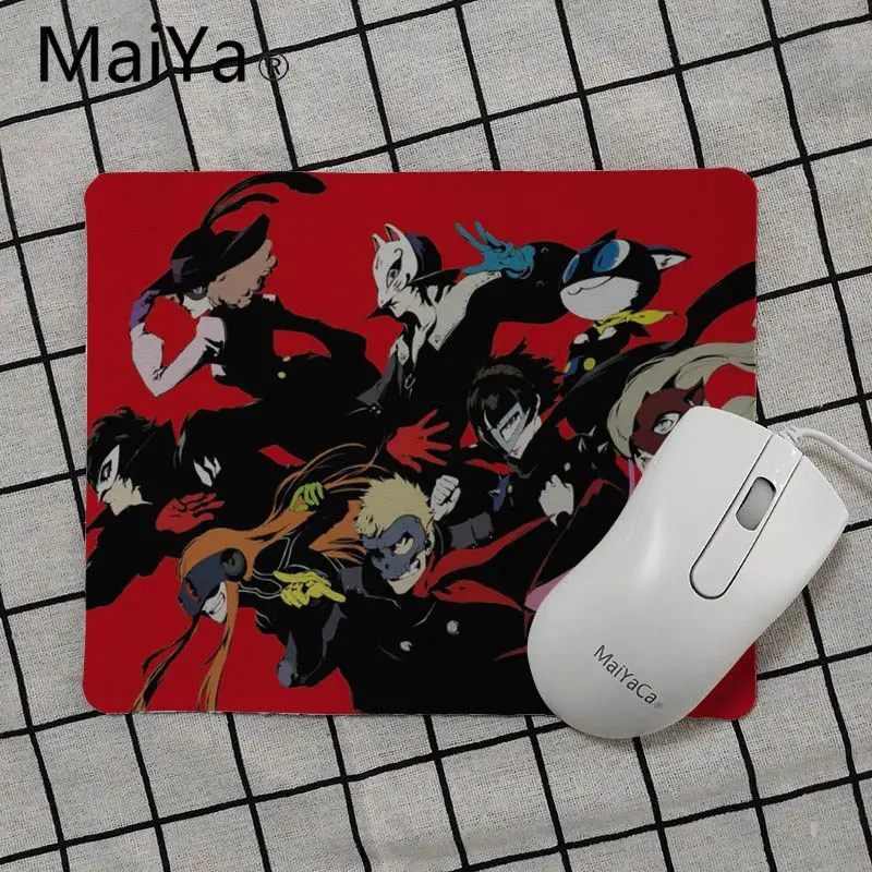 No Lock Edge18x22cm Maiya Persona 5 Резиновая мышь прочный коврик для мыши на стол Гладкий блокнот для письма настольные компьютеры мат игровой коврик для мыши - Цвет: No Lock Edge18x22cm