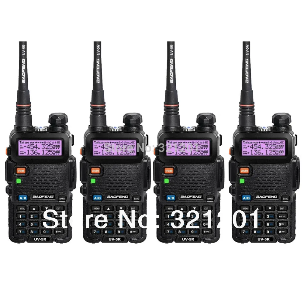 4-PCS черный BAOFENG UV-5R портативная рация VHF/UHF 136-174/400-520 MHz двухстороннее радио с